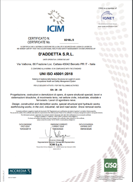 UNI ISO 45001 2018