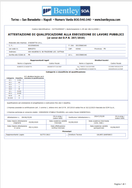 Attestato SOA